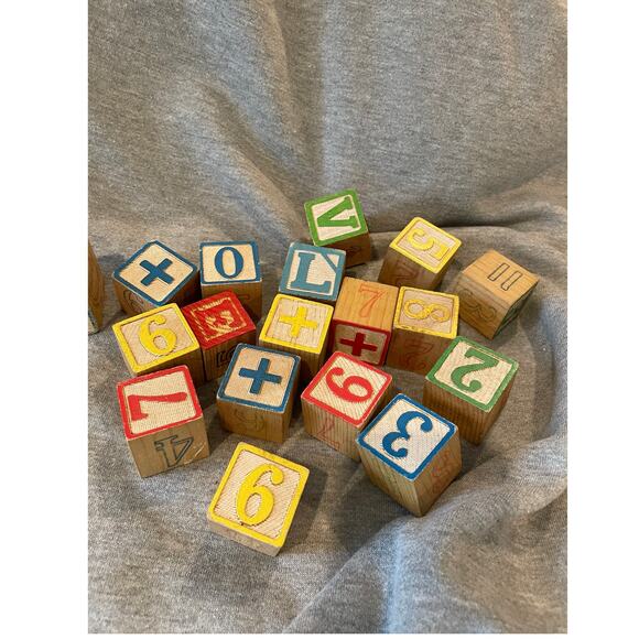 Vtg. 1950-70's Playskool 21 Wooden Square Blocks - Picture 3 of 4